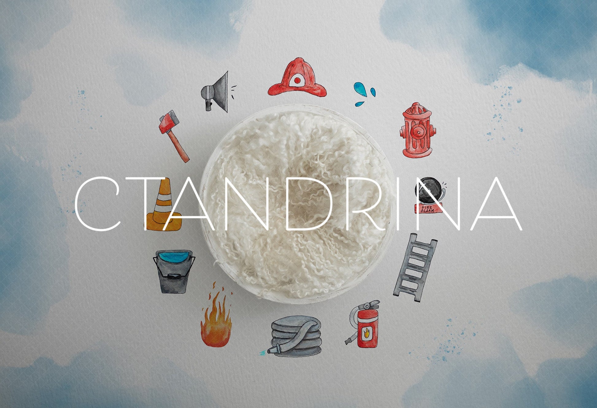 Firefighter Newborn Digital Backdrop, Fireman Newborn Digital Background, Watercolor Fire Fighter Newborn Backdrop for Photoshop Composites