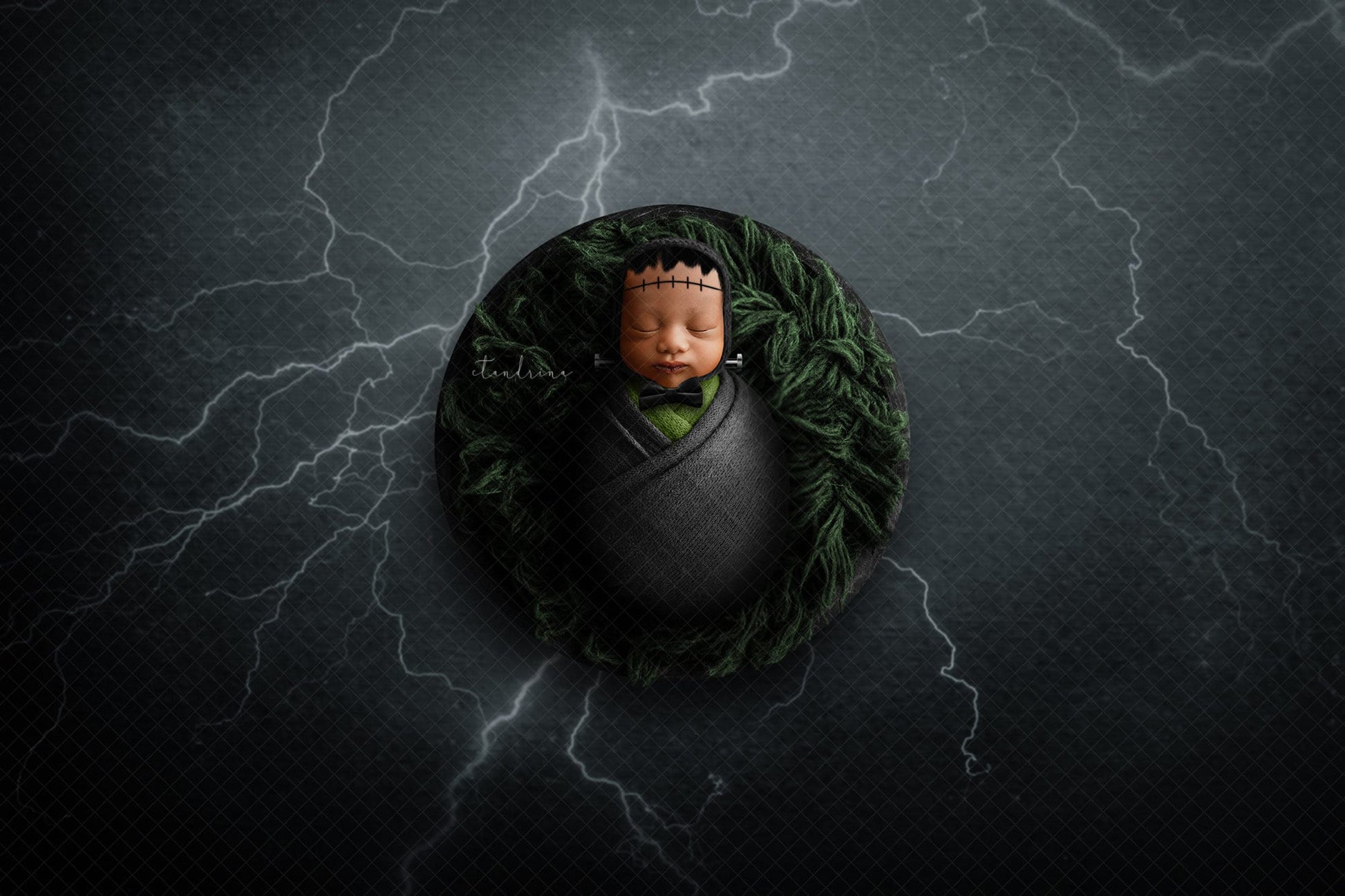 Frankenstein Baby Newborn Digital Backdrop, Halloween Newborn Digital Backdrop, PNG Monster Baby Backdrop for Photoshop Composites