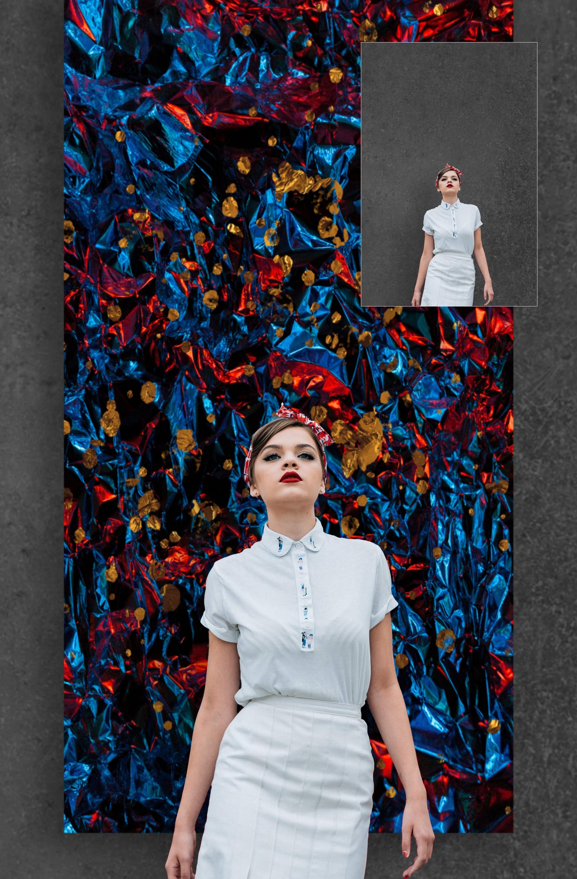 Hanging Canvas Backdrop Overlays, Metallic Backdrop Overlays, Skinny Backdrop Overlays, Canvas Strip Backdrop Overlays for Photoshop