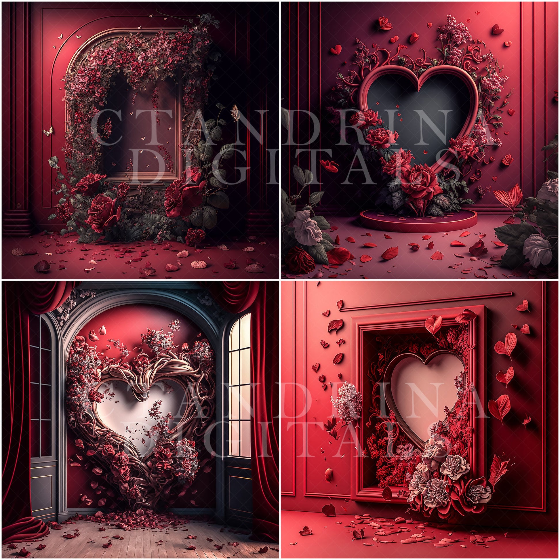 Valentine Abstract Digital Backdrops, Valentine Inspired Digital Backdrops, Maternity Digital Backdrops, Backdrop Overlays for Photoshop