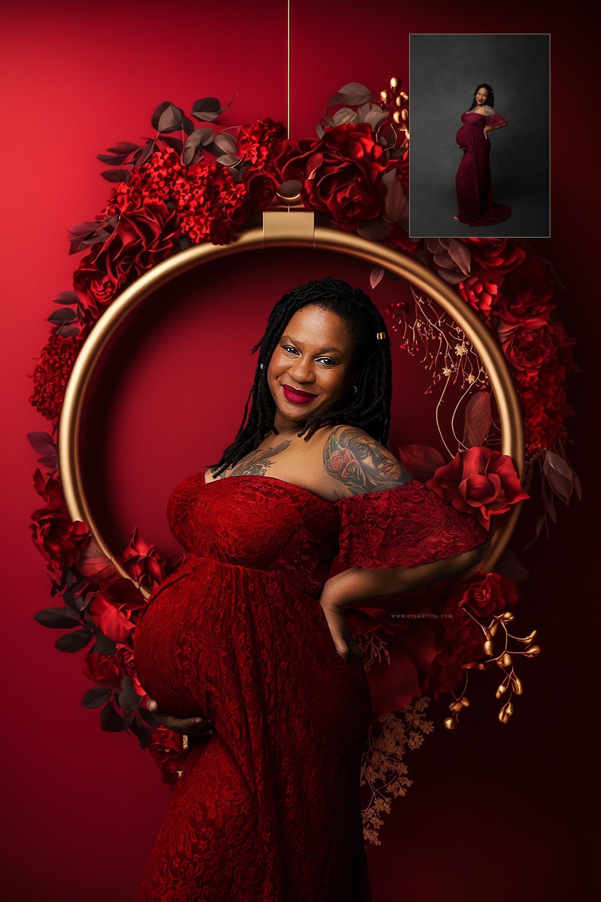 floral ring digital backdrops, maternity digital backdrops, fine art floral ring backdrops, maternity backdrops best sellers, studio digital backdrops, ctandrina, original floral ring backdrops, valentines day backdrops, red floral ring backdrops
