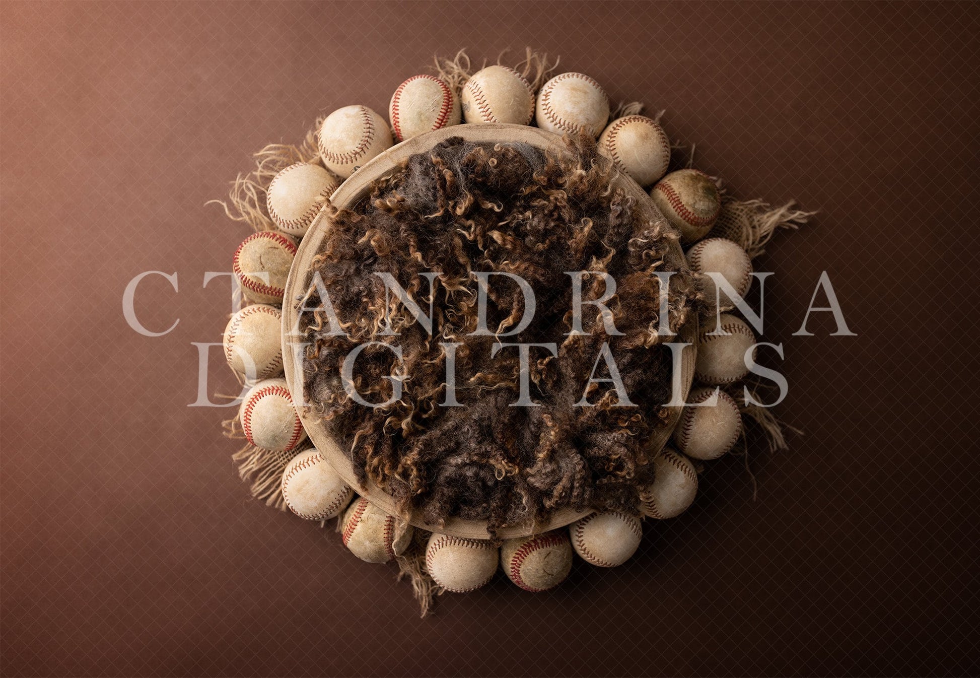 Baseball Newborn Digital Backdrop, Newborn Baseball Background, Baseball Bowl Baby Backdrop, Baseball Photoshop Composite Backdrop