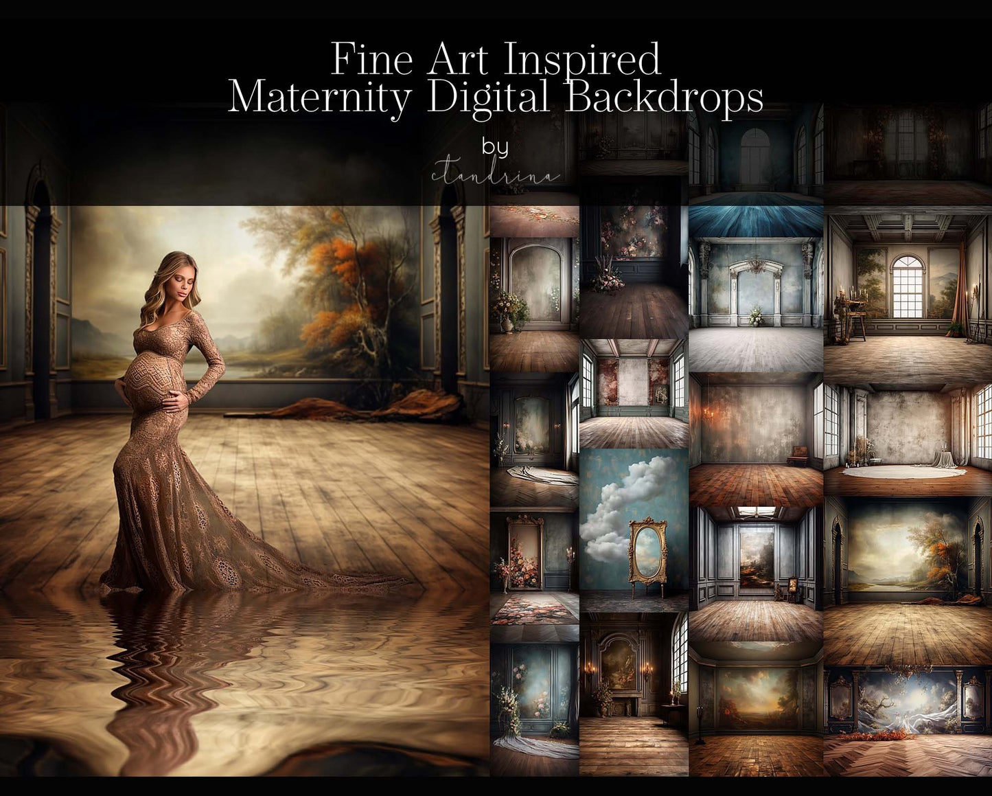 Fine Art Inspired Digital Backdrops, Fine Art Maternity Digital Backgrounds for Photoshop Composites, Fine Art Portrait Backdrops