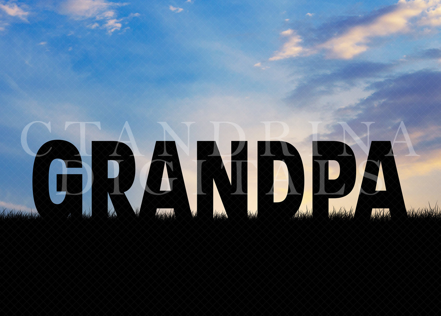 Grandpa Silhouette Digital Backdrop, Father's Day Digital Backdrop for Photoshop, Digital Backdrops for Grandparents Day