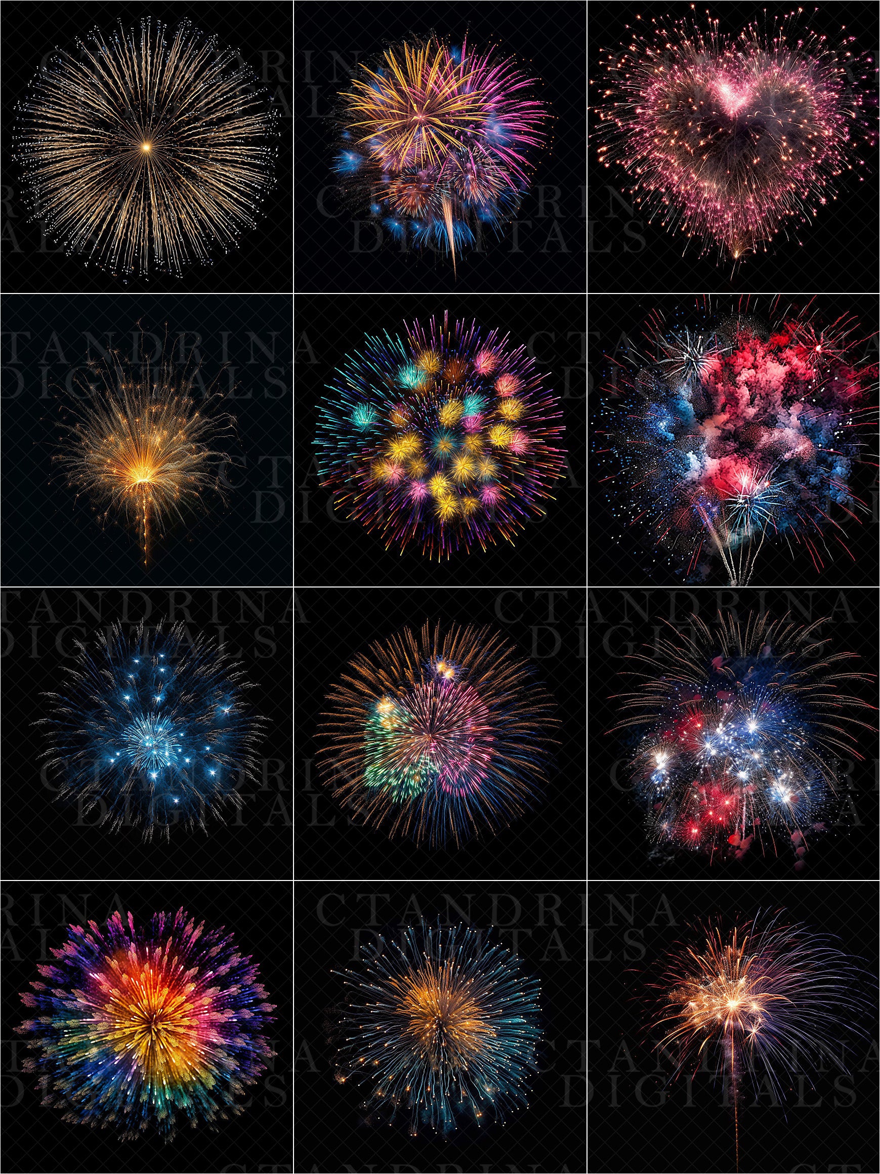 Firework Overlays, 4th of July Fireworks Overlays, Independence Day Overlays, Firework Overlays for Photoshop Composite
