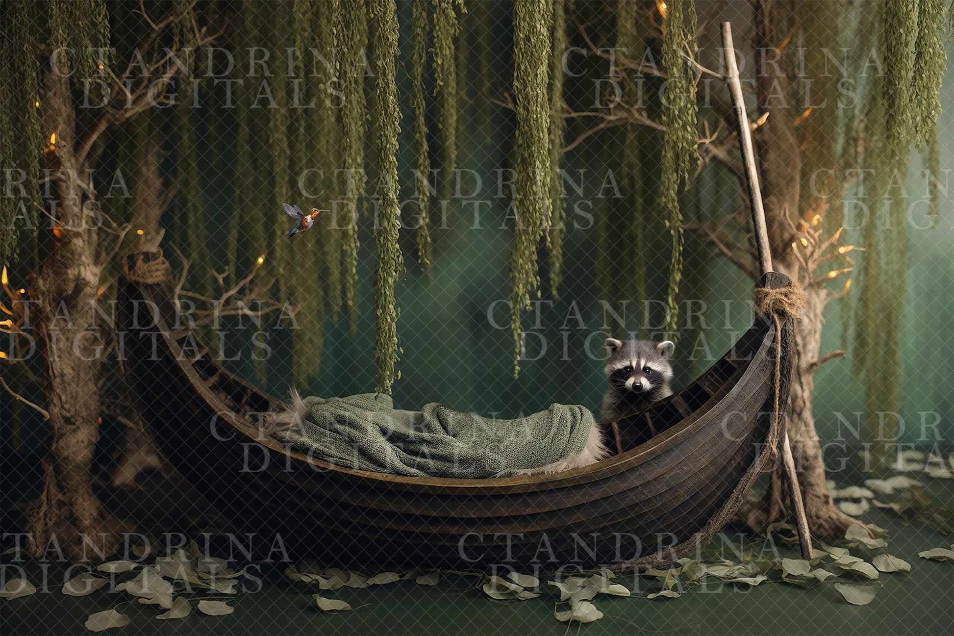 Nature Baby Newbon Digital Backdrop, Native Baby Newborn Background, Canoe and Willow Baby Backdrop for Photoshop Composites