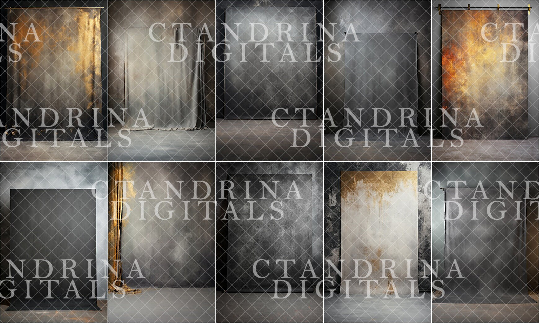 Black and Grey Fine Art Hanging Digital Backdrops, Digital Hanging Canvas, Maternity Digital Backdrops, Fine Art Portrait Backdrops