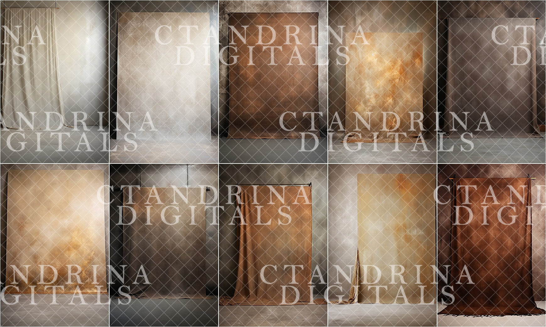 Brown and Beige Fine Art Hanging Digital Backdrops, Digital Hanging Canvas, Maternity Digital Backdrops, Fine Art Portrait Backdrops