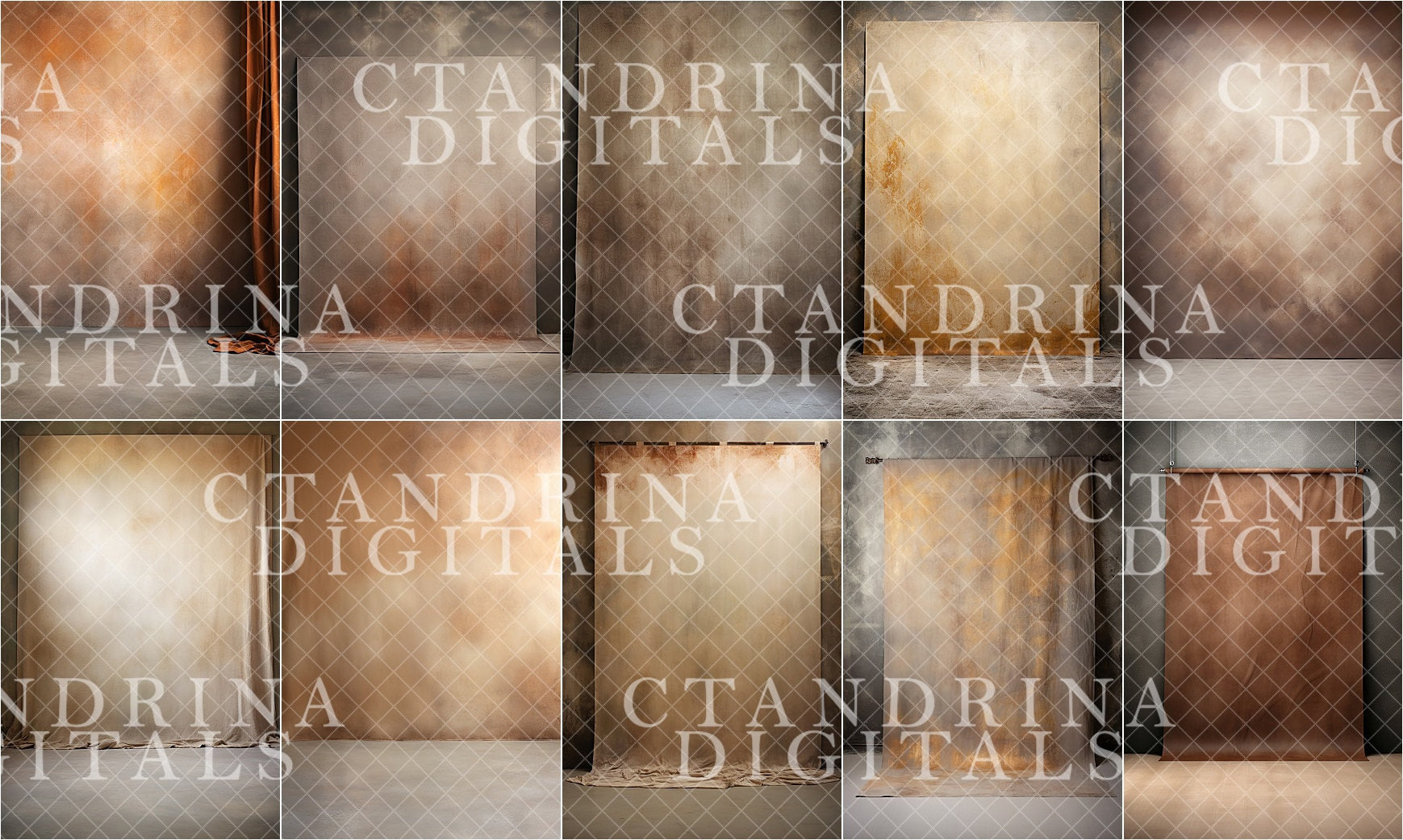 Brown and Beige Fine Art Hanging Digital Backdrops, Digital Hanging Canvas, Maternity Digital Backdrops, Fine Art Portrait Backdrops