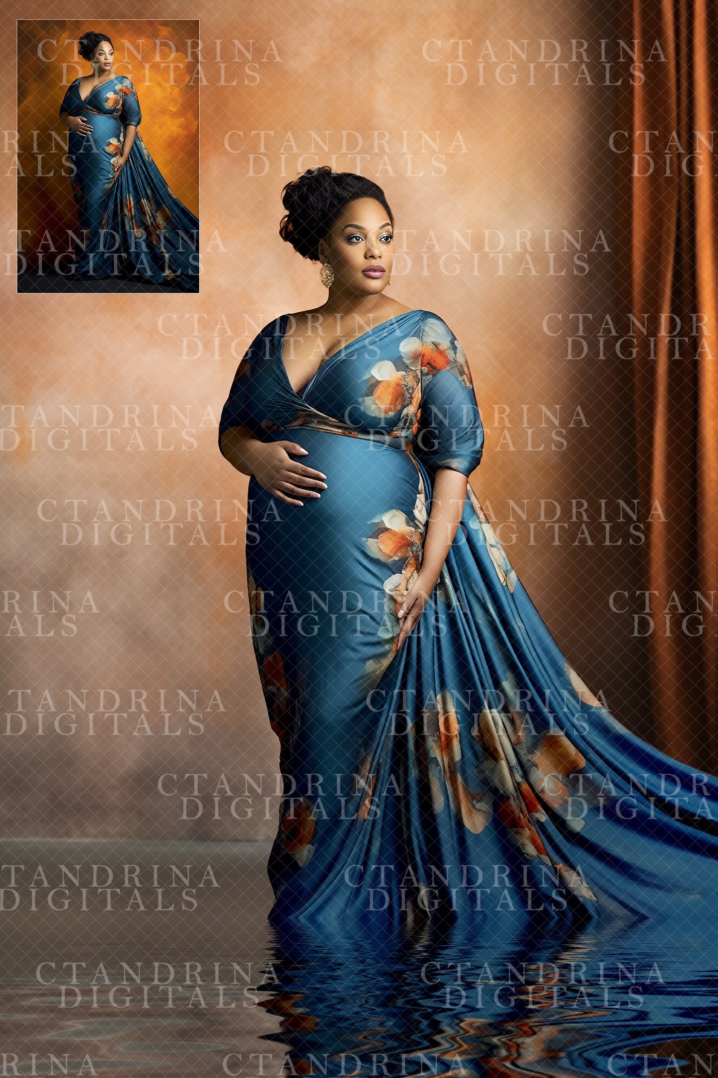 Brown and Beige Fine Art Hanging Digital Backdrops, Digital Hanging Canvas, Maternity Digital Backdrops, Fine Art Portrait Backdrops