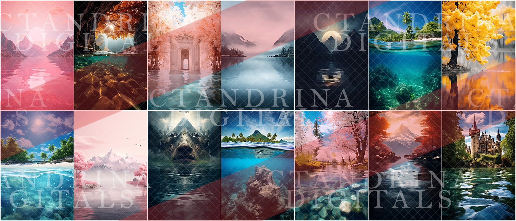 Waterscape Digital Backdrops, Water Scene Digital Backgrounds, Maternity Digital Backdrops, Digital Backdrops for Photoshop Composite, water reflection backdrops, water reflection photoshop action, best seller, photoshop editing tutorial