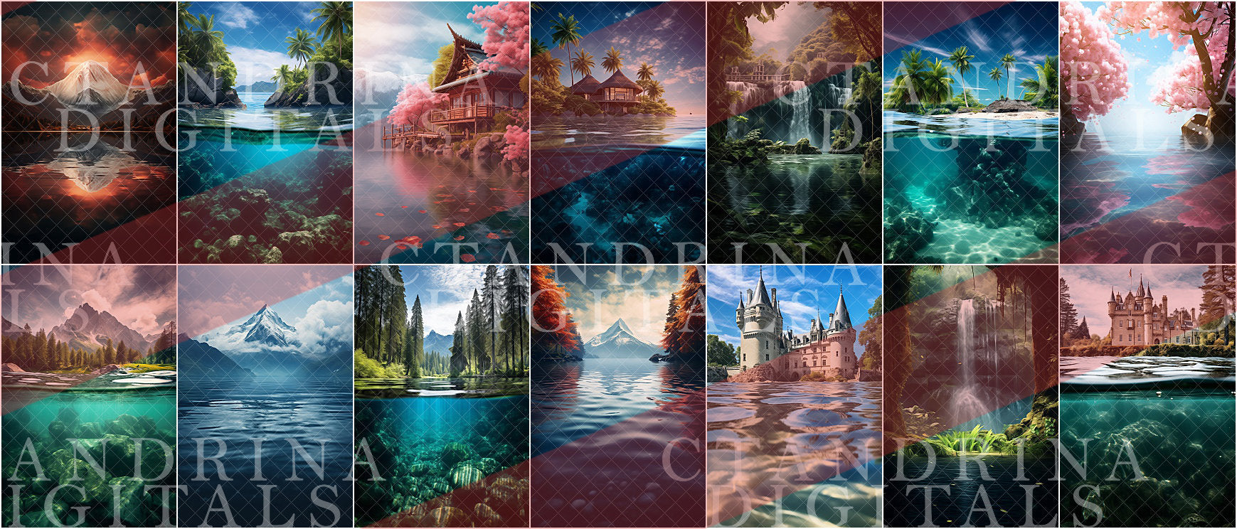 Waterscape Digital Backdrops, Water Scene Digital Backgrounds, Maternity Digital Backdrops, Digital Backdrops for Photoshop Composite, water reflection backdrops, water reflection photoshop action, best seller, photoshop editing tutorial