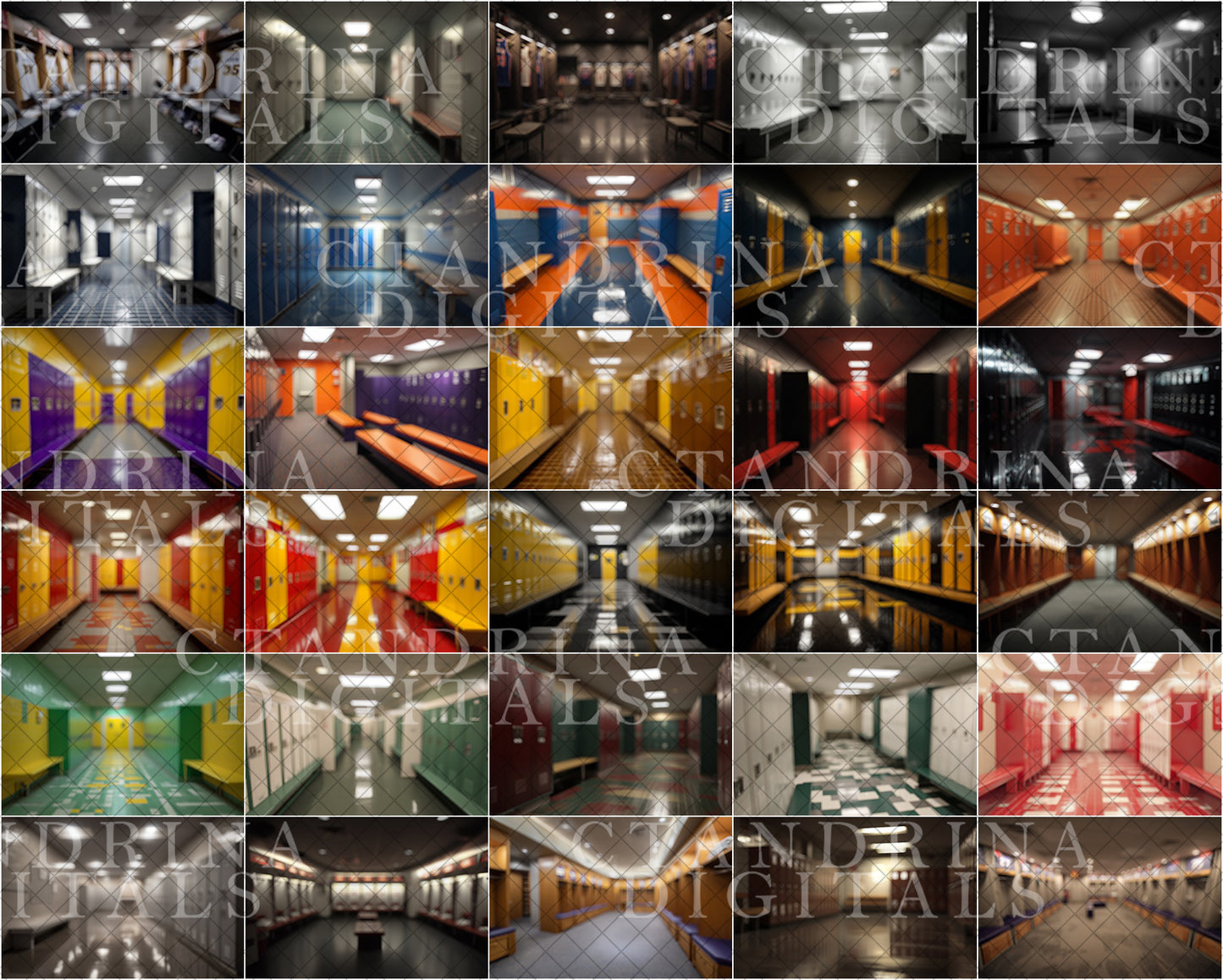 Blurred Locker Room Digital Backdrops