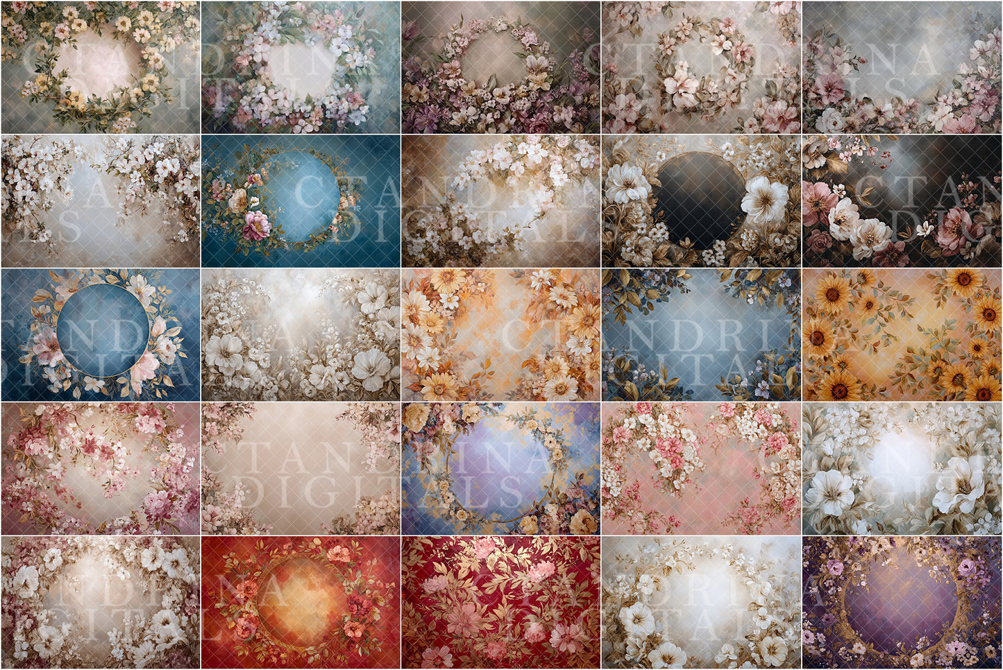 Petite Newborn Digital Backdrops | Spring Floral Collection