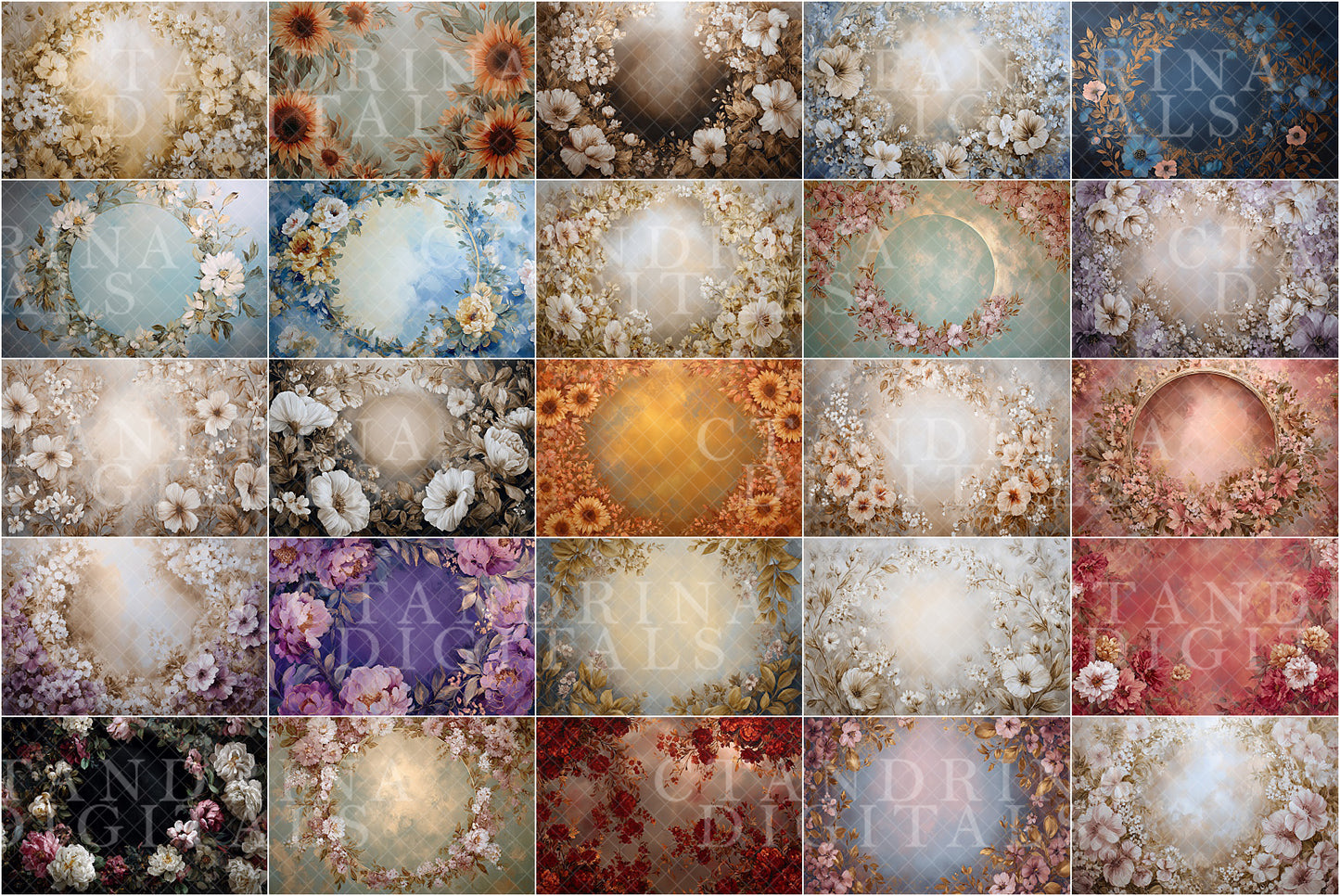 Petite Newborn Digital Backdrops | Spring Floral Collection