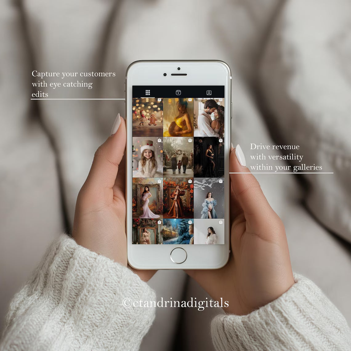 Neon Christmas Signs | Glowing Holiday Overlays for Photoshop (Digital Download)