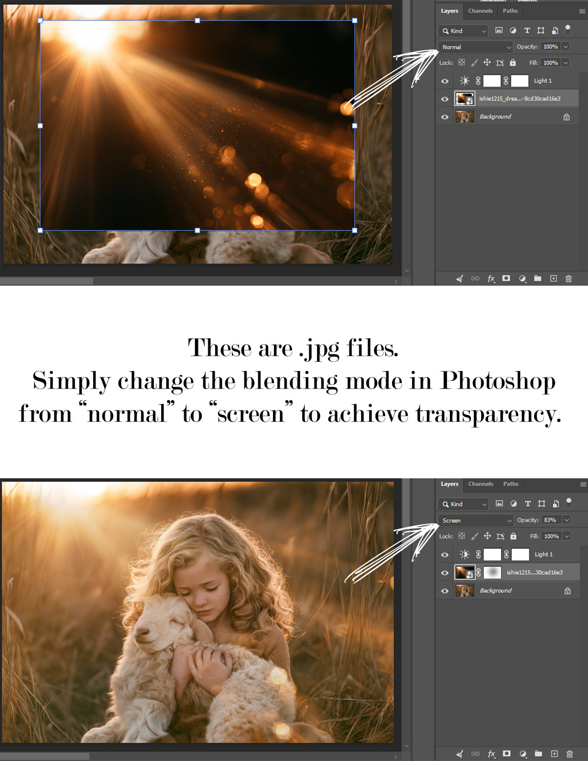 Golden Hour Photoshop Overlays