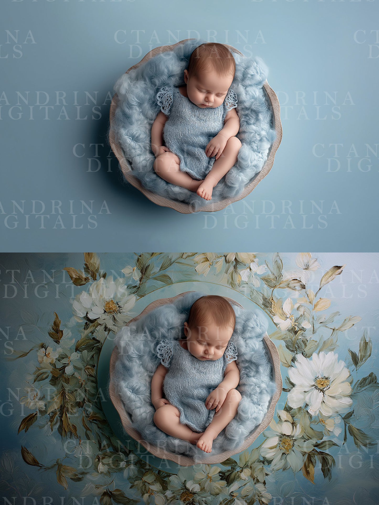 Petite Newborn Digital Backdrops | Spring Floral Collection