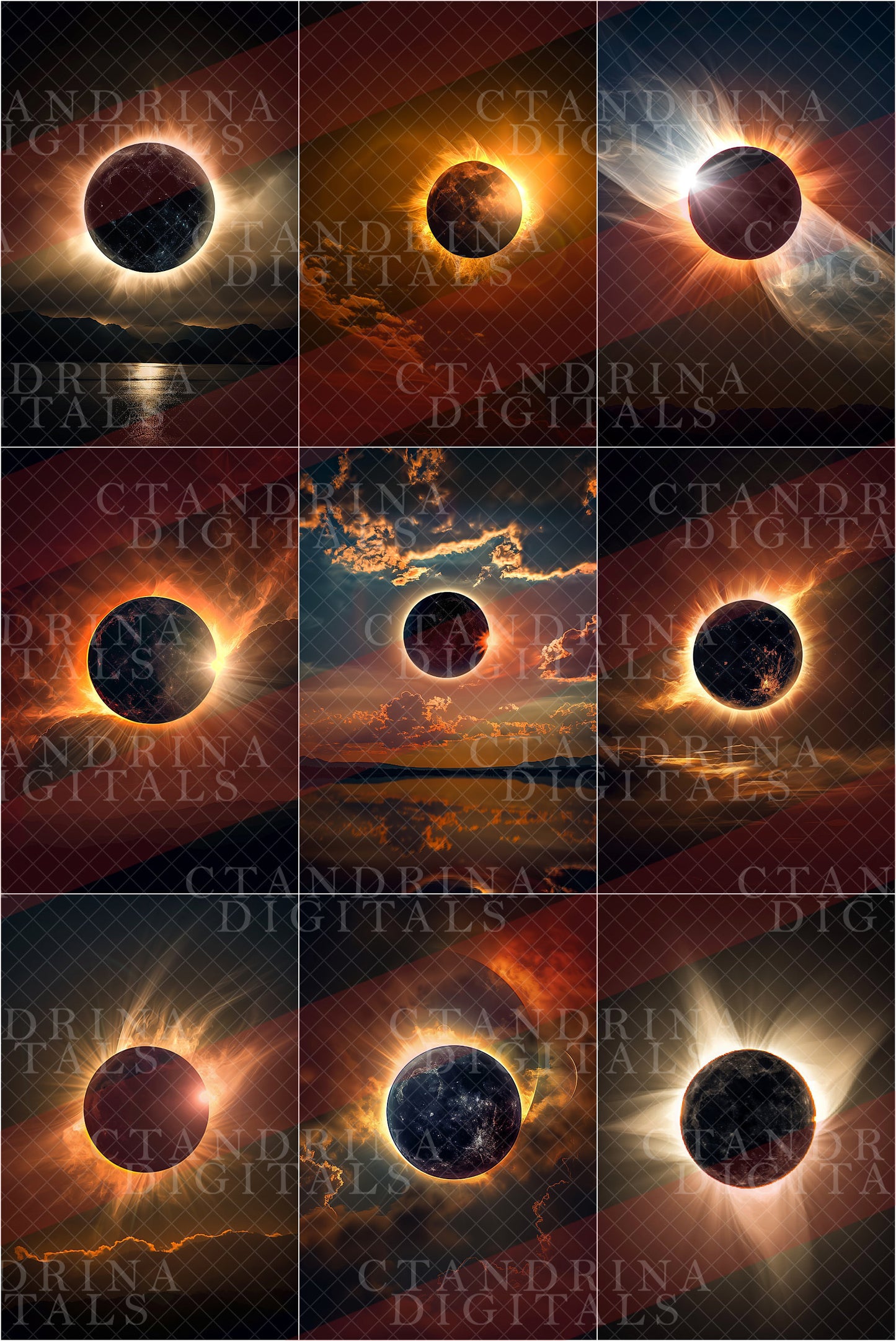 Solar Eclipse Inspired Digital Backdrops, 2 FREE Rock Overlays, Solar Eclipse Digital Backdrops and Tutorial for Photoshop Composites