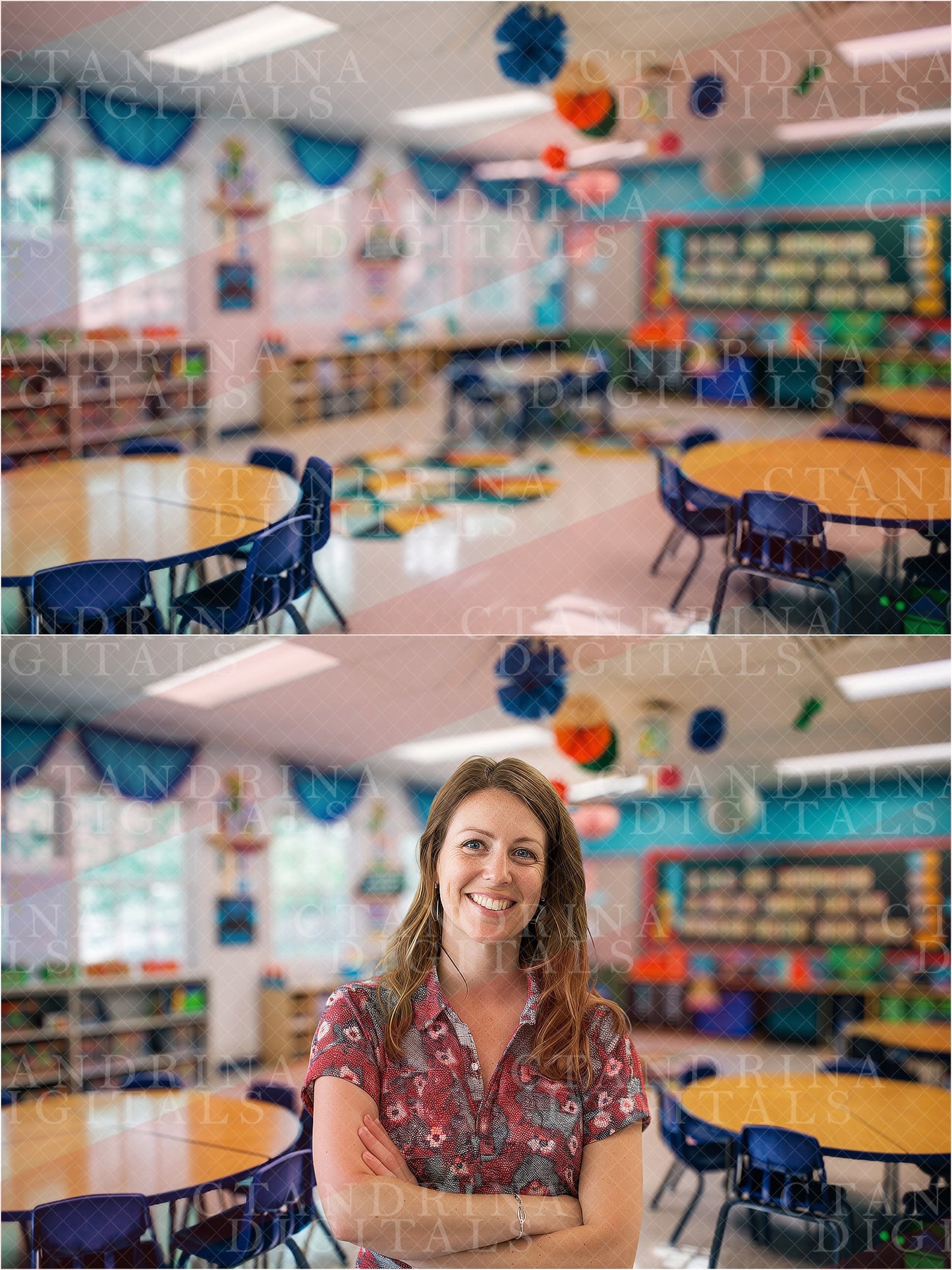 Teacher Headshot Digital Backdrops, Blurred Professional Headshot Backgrounds for Photoshop, Pre-K Teacher Soft Focus Headshot Backdrops