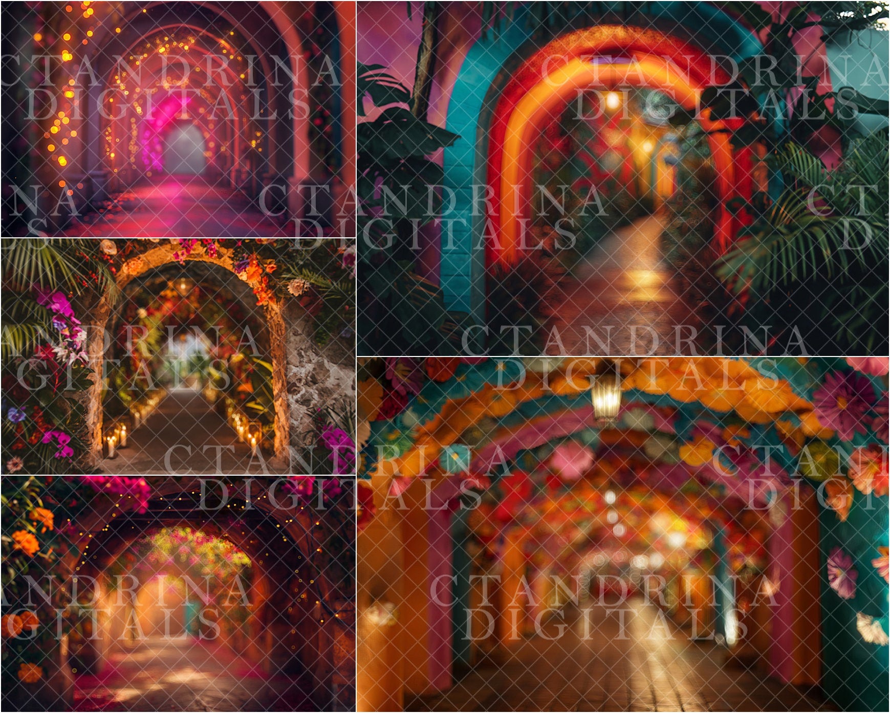 Cinco de Mayo Blurred Digital Backdrops, Dreamy Cinco de Mayo Inspired Celebration Digital Backgrounds for Photoshop, Fun Digital Backdrops