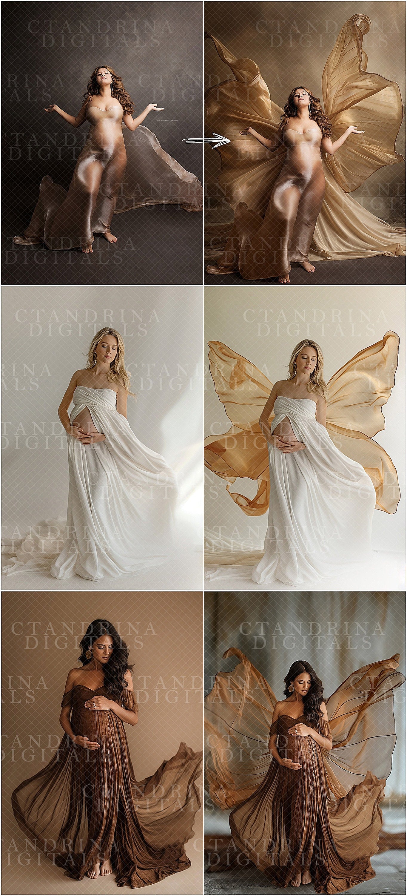 Butterfly Fabric Toss Digital Backdrops, Studio Maternity Digital Backdrops, Flowing Fabric Butterfly Wing Digital Backgrounds for Photoshop