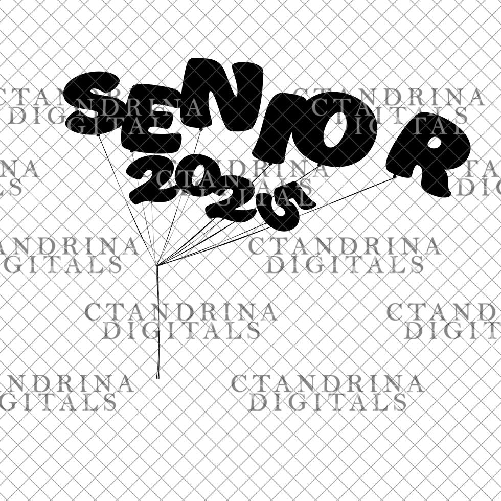 High School Senior Digital Backdrop, 2025 Graduate Balloon Silhouette Digital Backdrop, Senior Digital Backdrops, Photoshop Backdrops