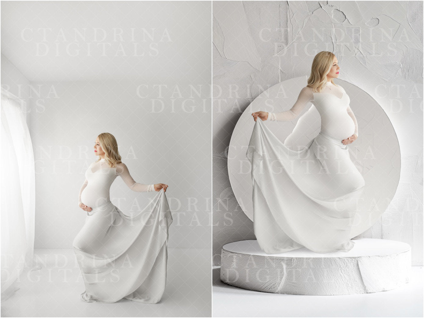 White Fine Art Podium Digital Backdrops, Maternity Digital Backdrops for Photoshop, Luxury Maternity Digital Backdrops for Composite