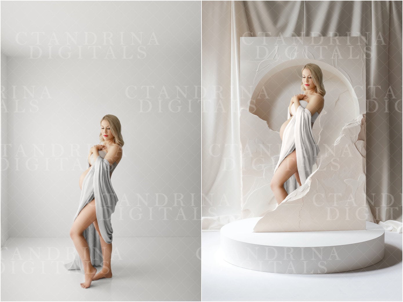 White Fine Art Podium Digital Backdrops, Maternity Digital Backdrops for Photoshop, Luxury Maternity Digital Backdrops for Composite