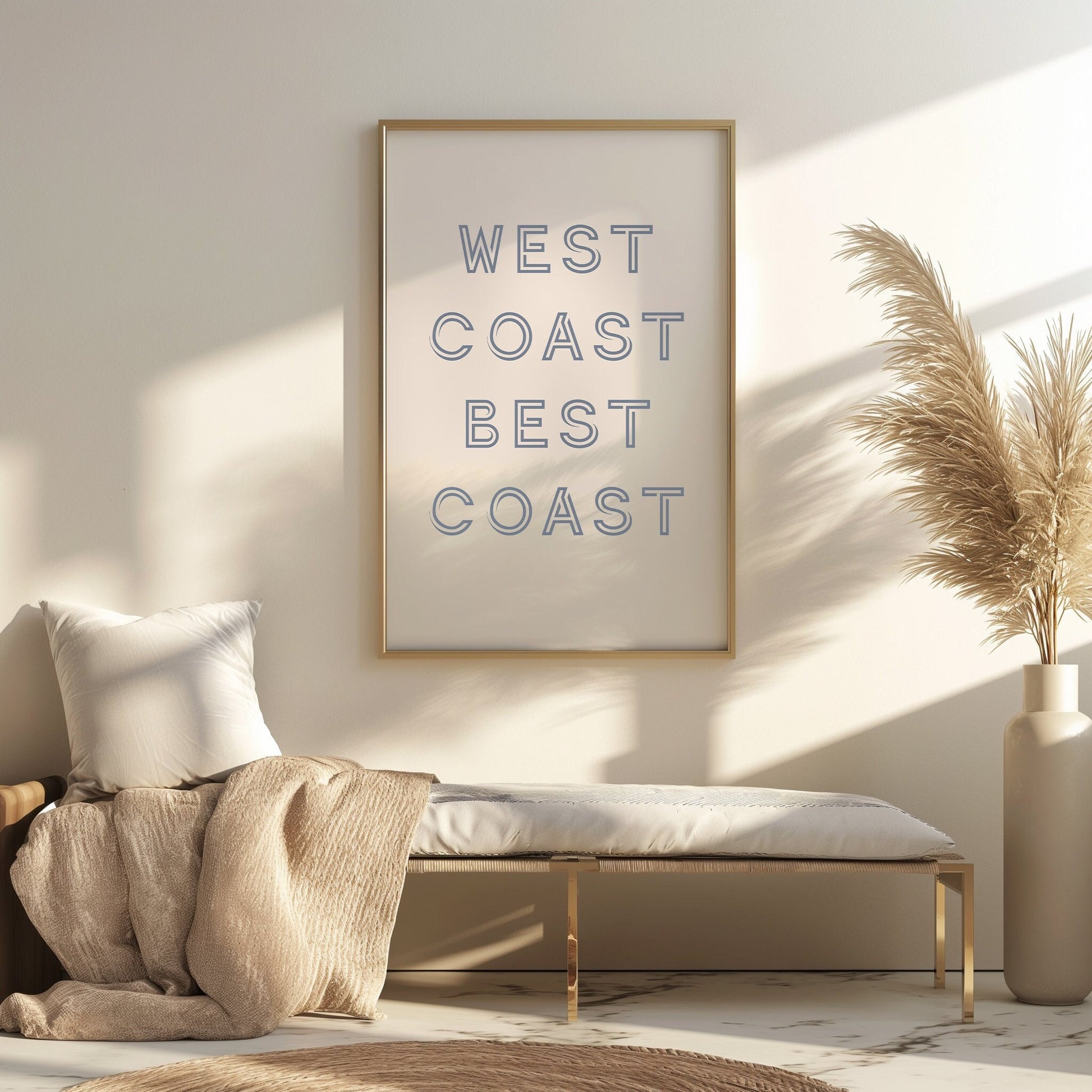 West Coast Best Coast PRINTABLE, West Coast Business Sign Downloadable Wall Art, West Coast Printable Sign, West Coast Beach Decor