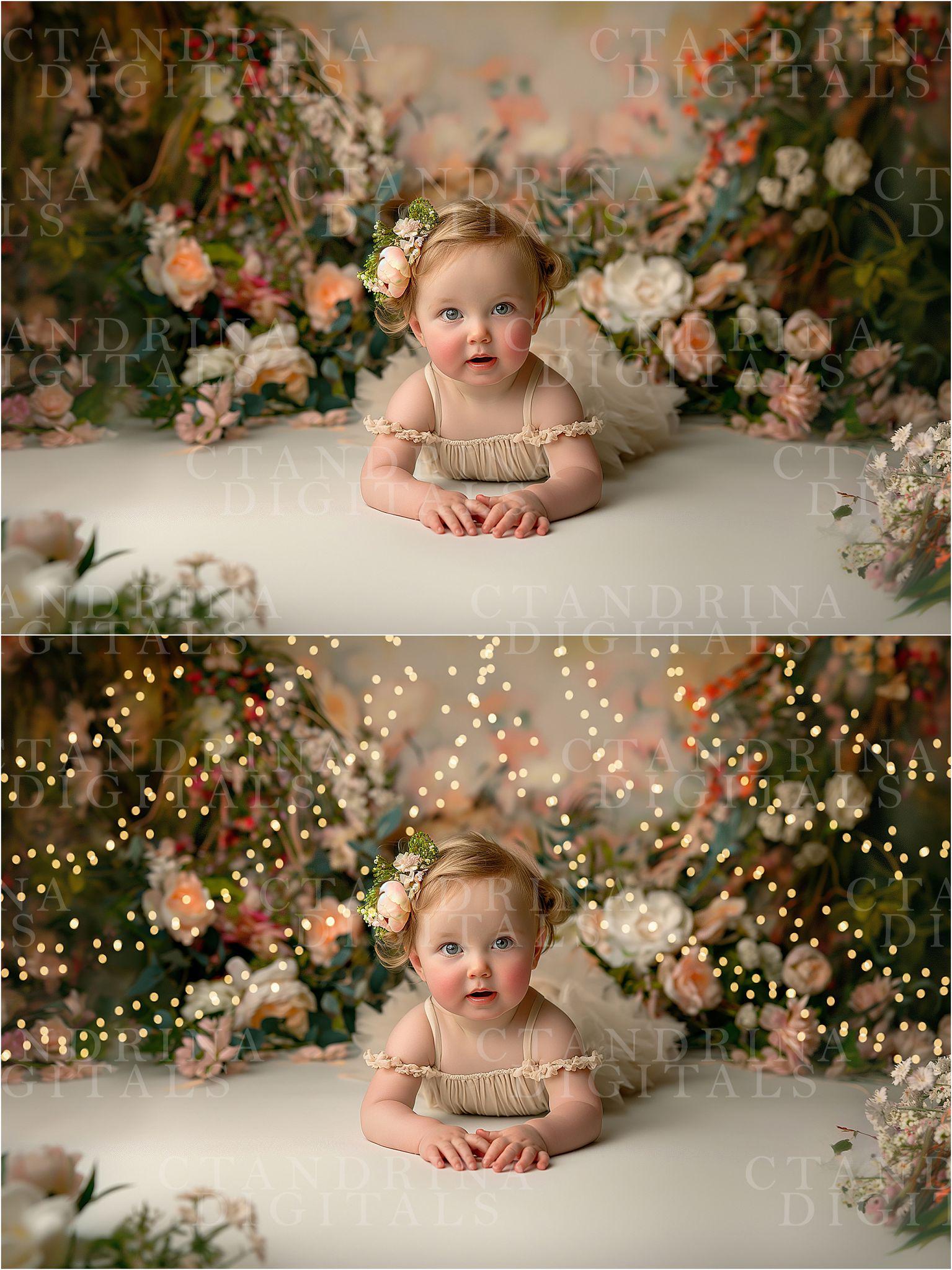 Twinkle Light Overlays COLLECTION 2, Cake Smash Background Lights, Real Twinkle Light Bokeh, Digital Fairy Lights for Milestone Sessions