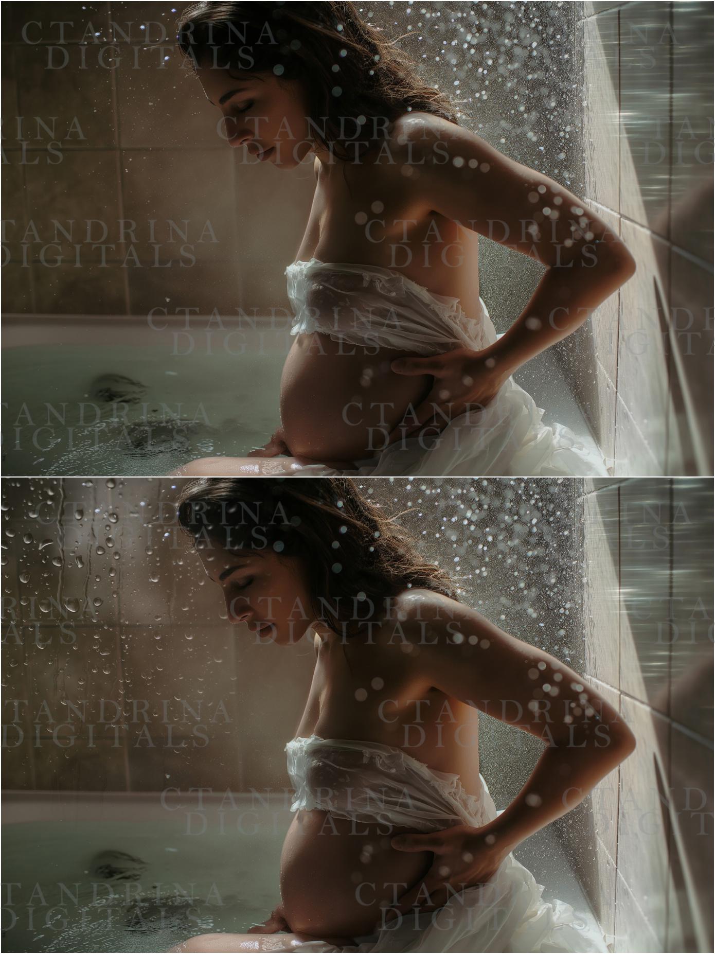 Wet Glass Digital Backdrop Overlays, Steamy Shower Door Backdrop Overlays for Photoshop, Maternity Digital Backdrop Overlays, Water Droplets