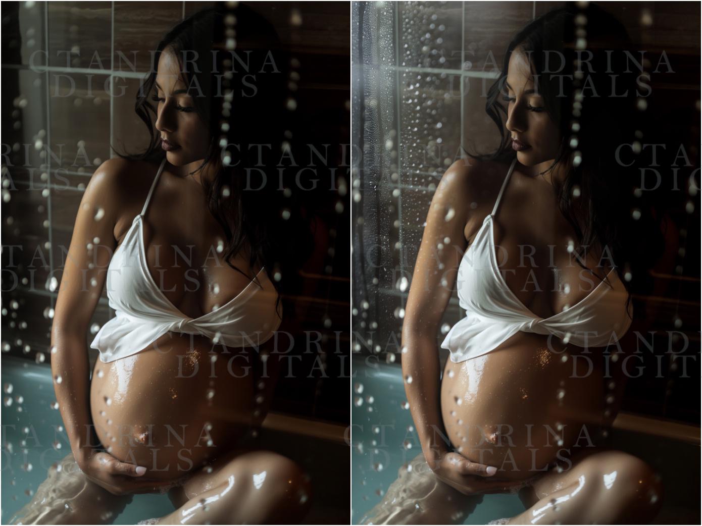 Wet Glass Digital Backdrop Overlays, Steamy Shower Door Backdrop Overlays for Photoshop, Maternity Digital Backdrop Overlays, Water Droplets