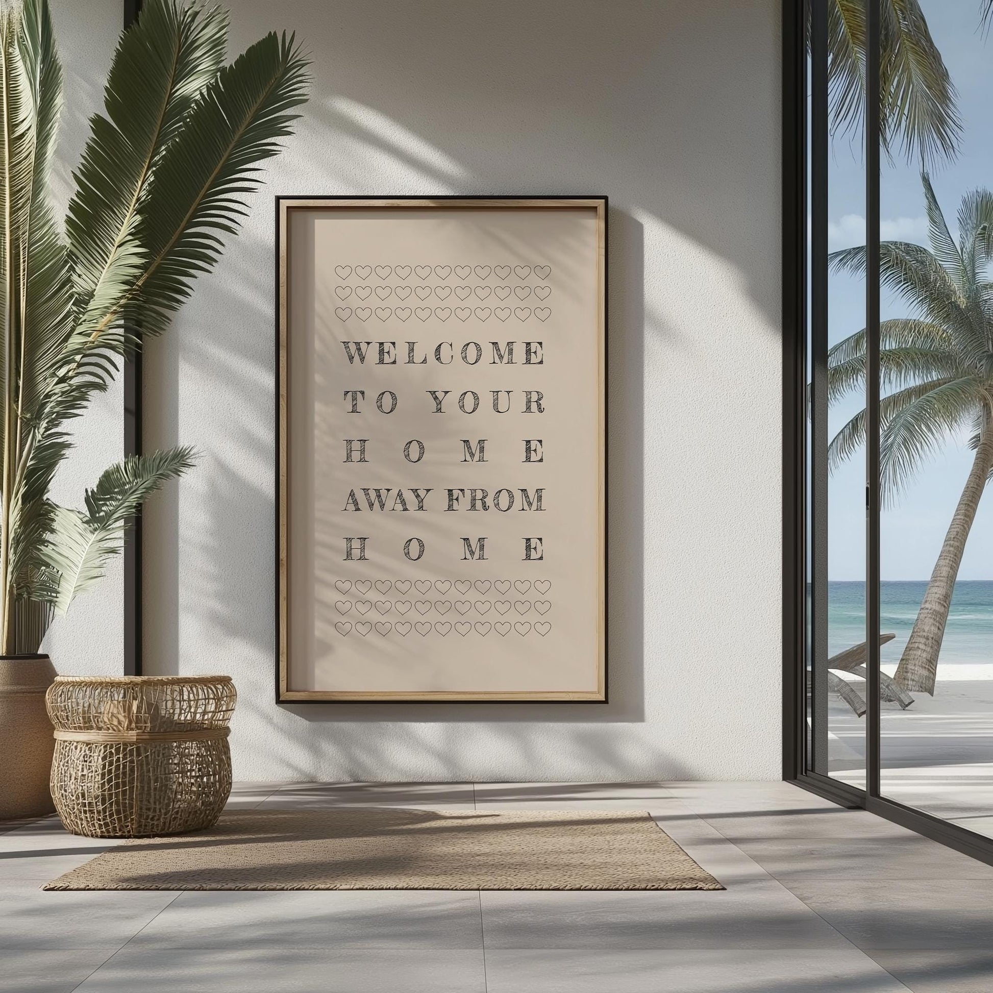 Welcome To Your Home Away From Home PRINTABLE, Airbnb Digital Print, Printable Wall Decor For A Rental Home, Vacation Home Downloadable Art