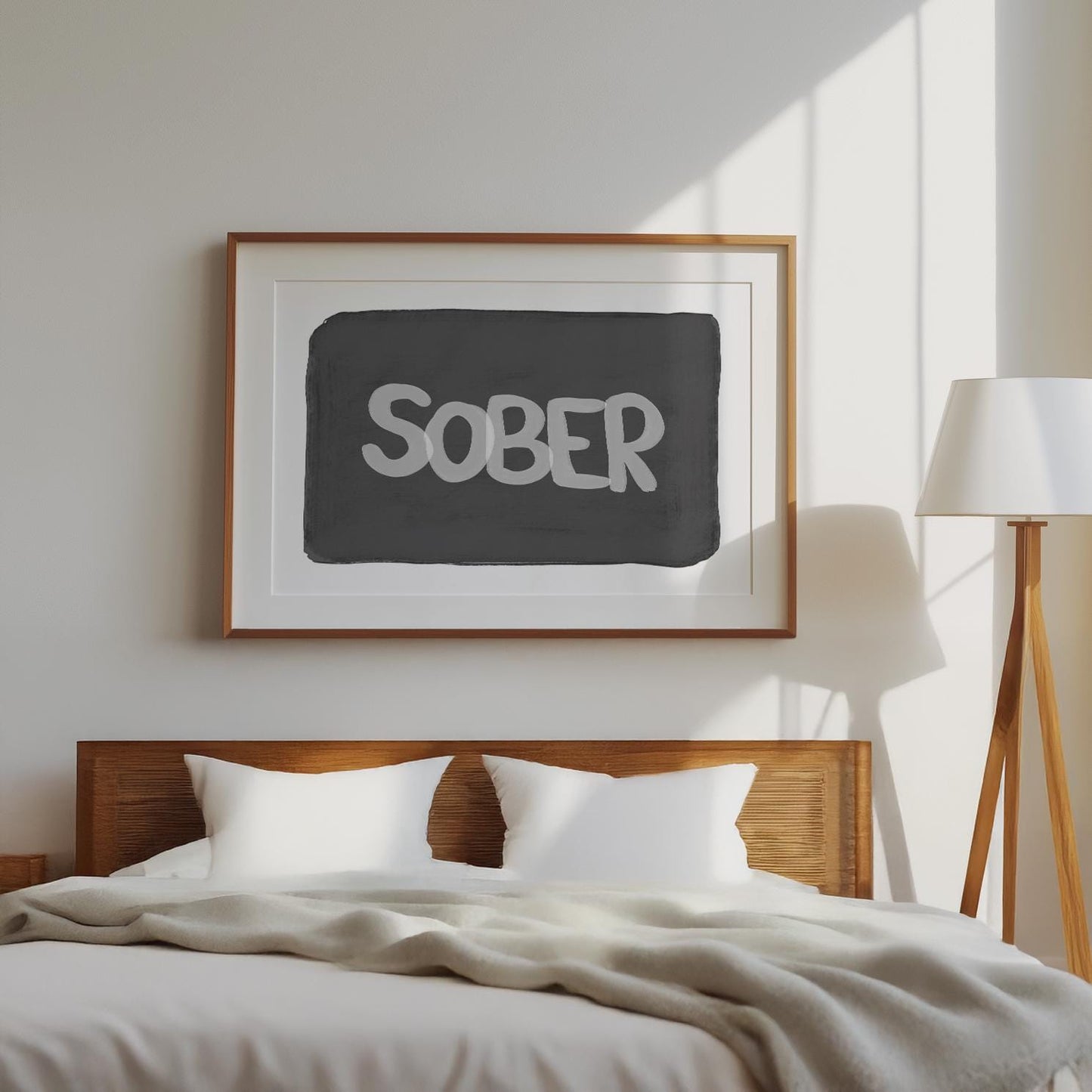 Sober PRINTABLE, Sober Curious Digital Print, Quote Wall Decor, Alcohol Free Decor, Hand Drawn Sober Decor, Sober Movement Art, Motivational