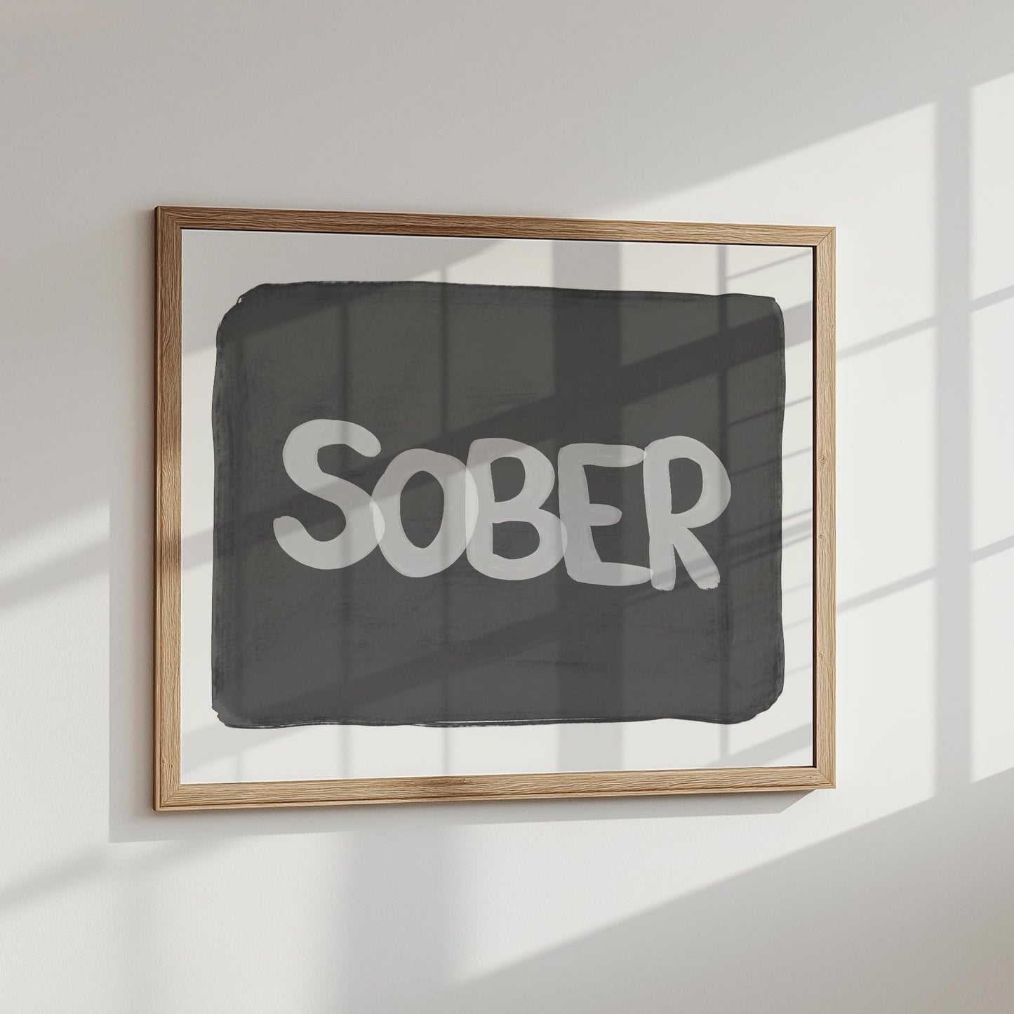 Sober PRINTABLE, Sober Curious Digital Print, Quote Wall Decor, Alcohol Free Decor, Hand Drawn Sober Decor, Sober Movement Art, Motivational