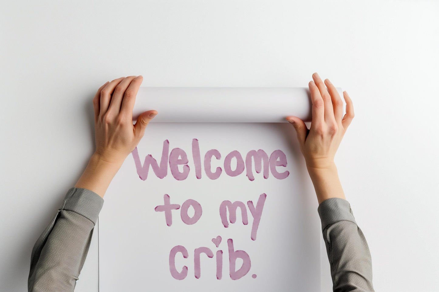 Welcome To My Crib PRINTABLE, Entryway Digital Print, Quote Wall Decor, Living Room Decor, Instant Print, Pink Typography Room Decor