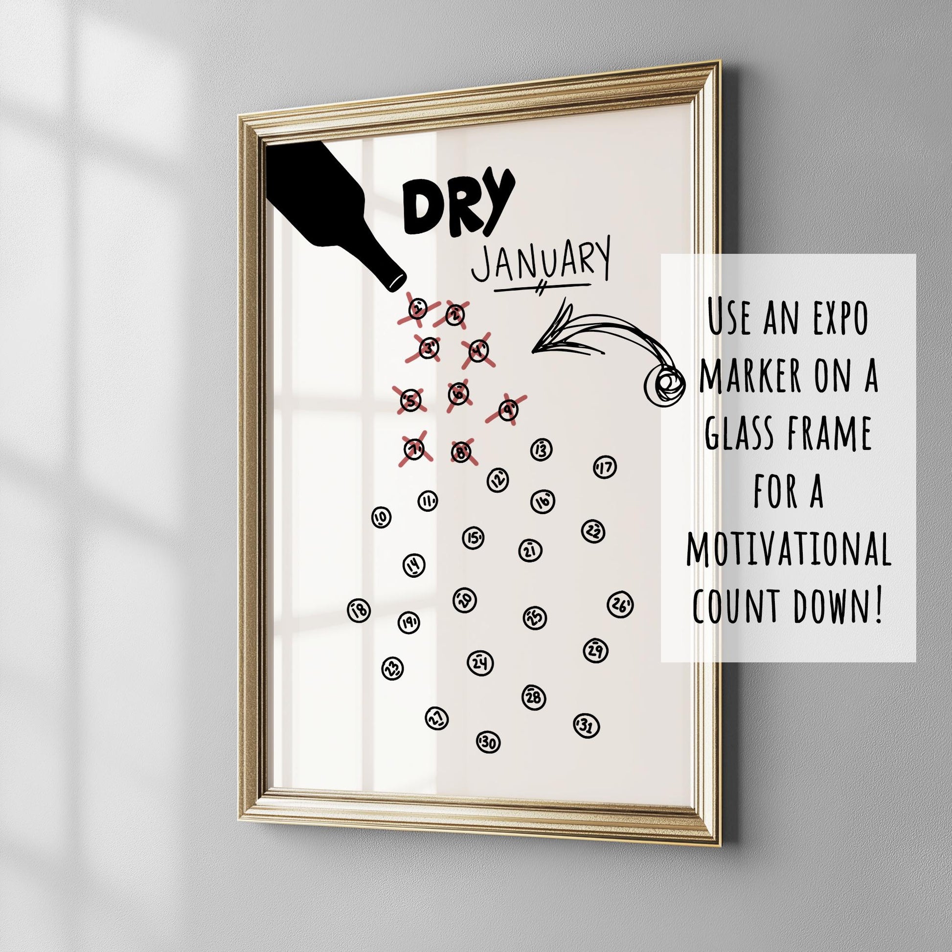 Dry January Countdown PRINTABLE