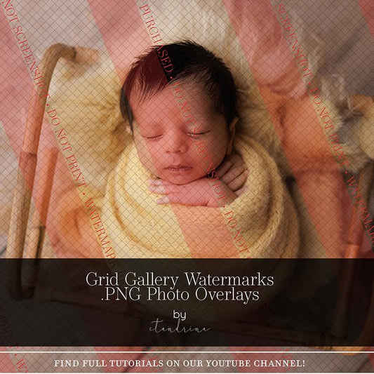 Watermark Overlays, Grid and Red Bar Photoshop Watermark Overlays, .PNG Watermark Overlay Bundle, Proofing Gallery Watermarks, Protect Image