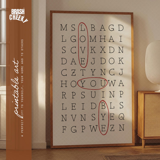 Love You Bye Crossword PRINTABLE