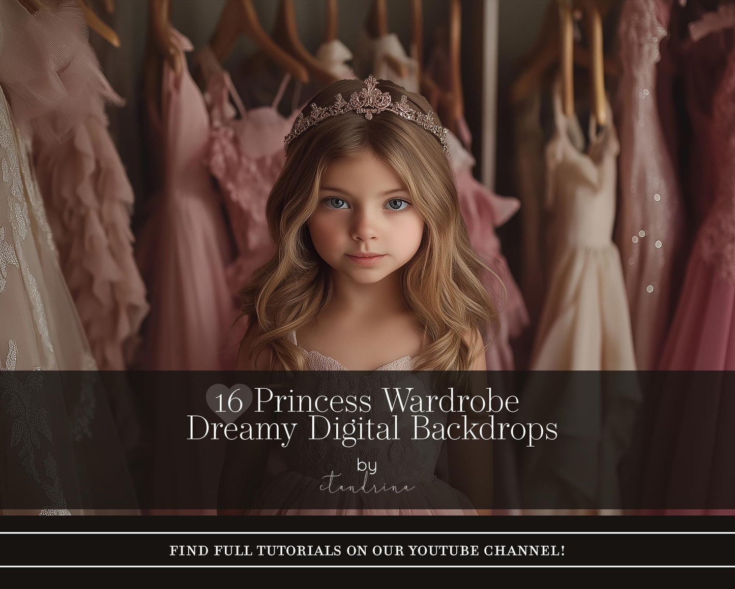 Princess Wardrobe Digital Backdrops, Dreamy Princess Dress Closet Digital Backgrounds for Photoshop, Fun Material Girl Digital Backdrops