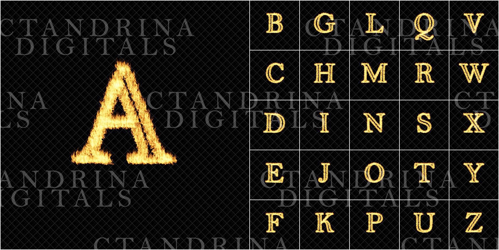 Fire Text Overlays, Flame Effect Letters, Fire Alphabet, Fire Numbers, Whimsical Fire Digital Backdrop Text Overlays for Photoshop