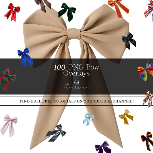Bow Overlays, .PNG Bow Overlays for Photoshop, Bow Overlays for Photography, Digital Backdrop Overlays for Composite, Non Commerical Use