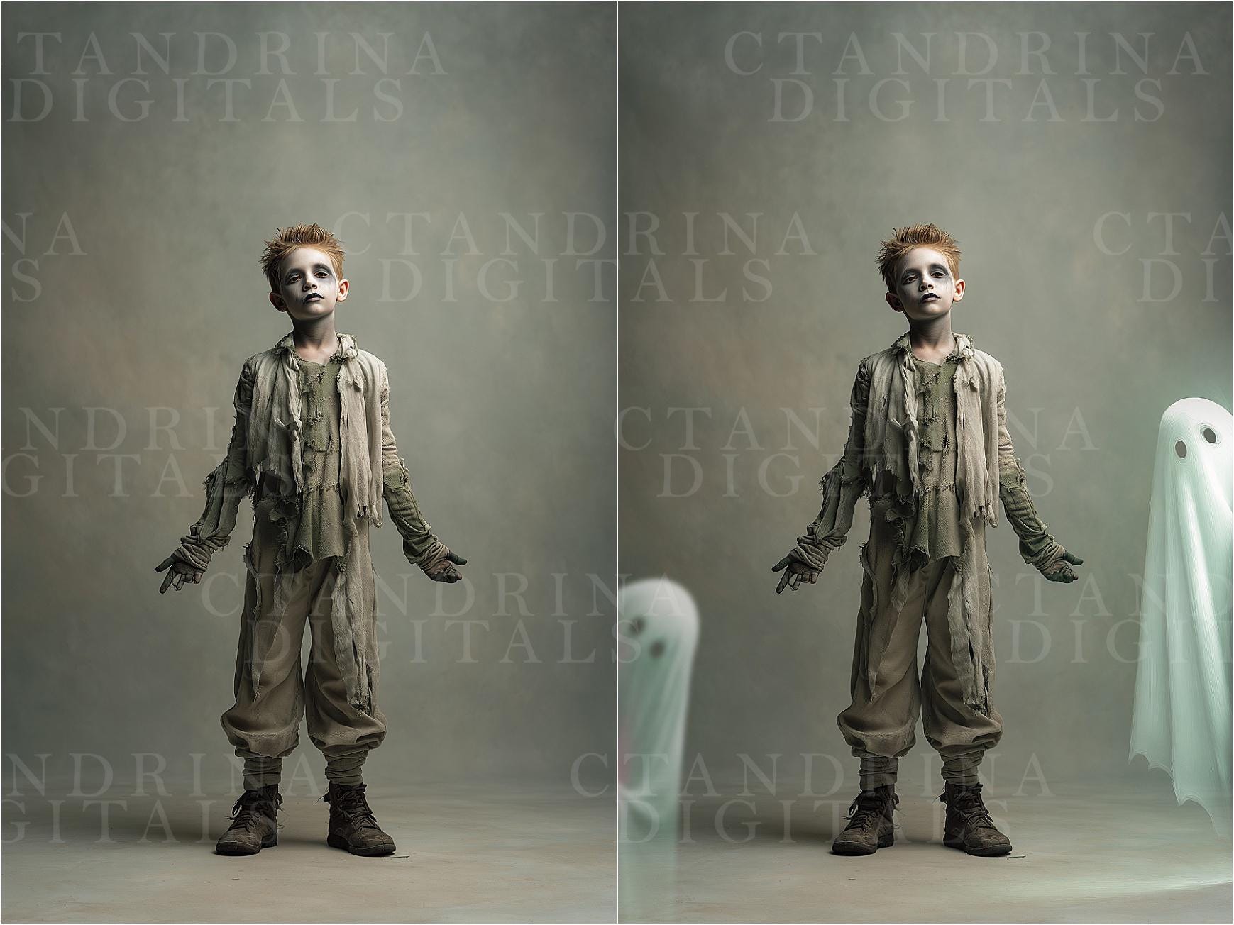 Peeking Ghost Backdrop Overlays: Halloween Digitals for Photoshop (tutorial included)