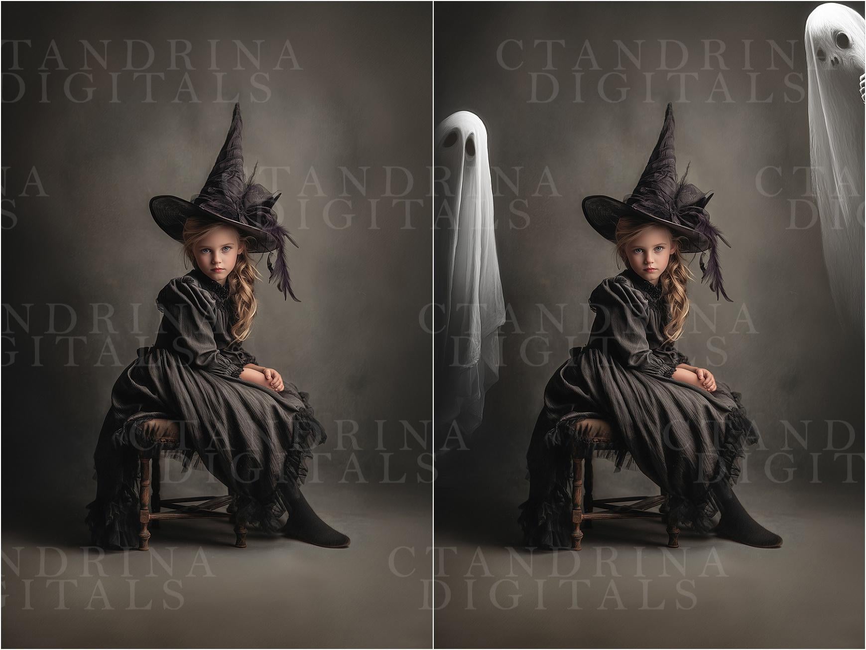 Peeking Ghost Backdrop Overlays: Halloween Digitals for Photoshop (tutorial included)