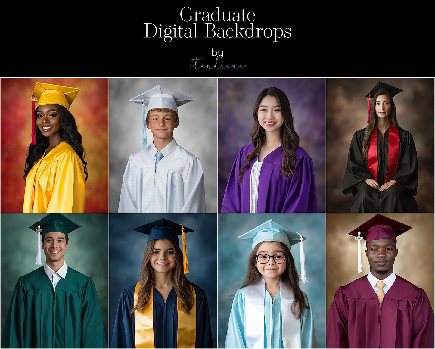 Graduate Digital Backdrops: Senior Session Photo Background (Tutorial Included)