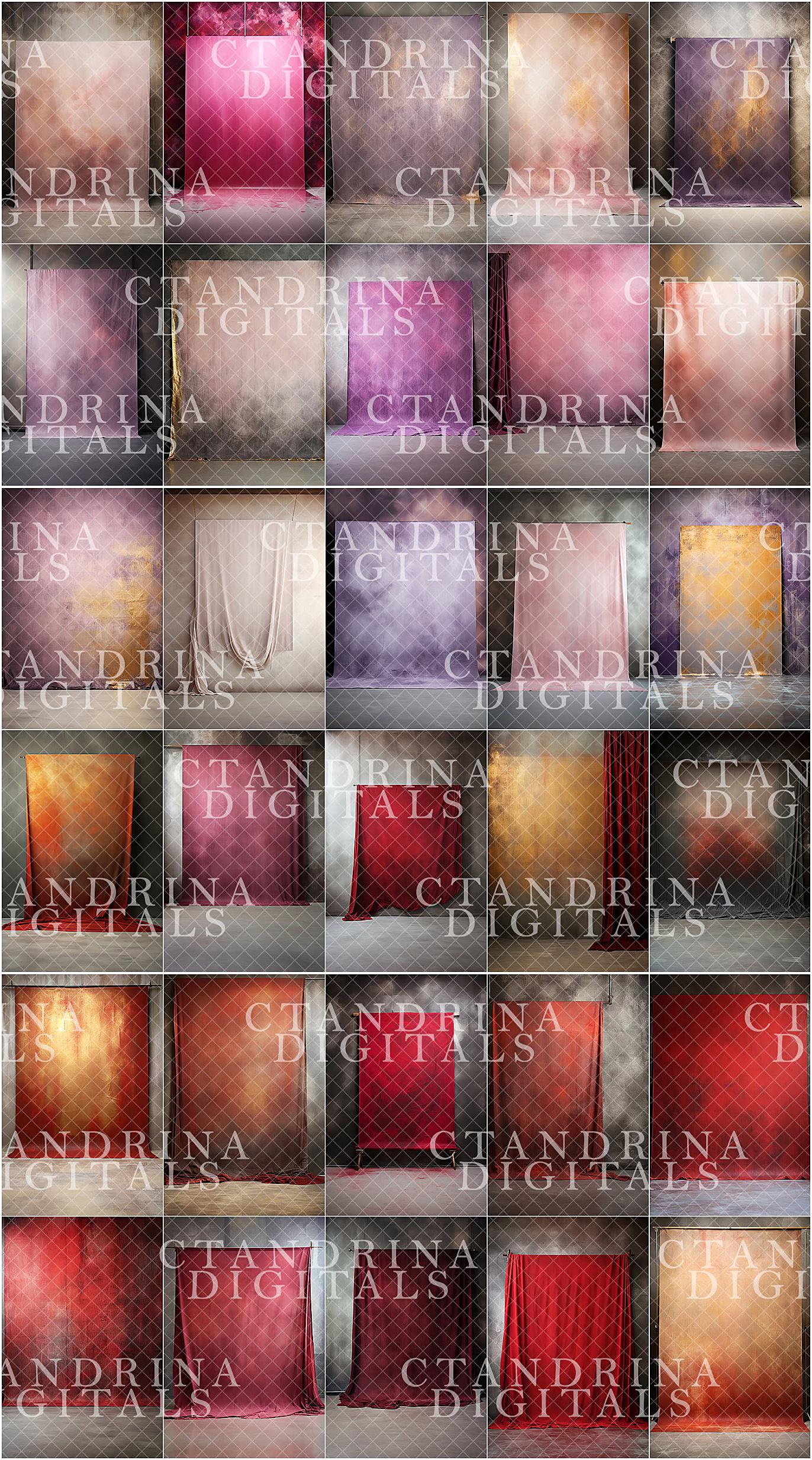 Mega Fine Art Hanging Canvas Digital Backdrop Collection, Studio Digital Background Bundle for Photoshop