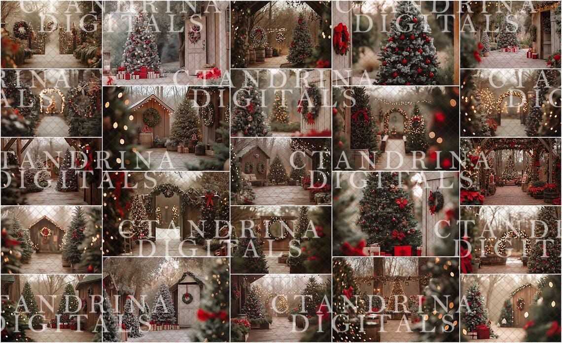 Christmas Digital Backdrop Collection 1, 120 Mega Backdrop Bundle, Holiday Digital Backdrops for Photoshop, Maternity and Portrait Backdrops