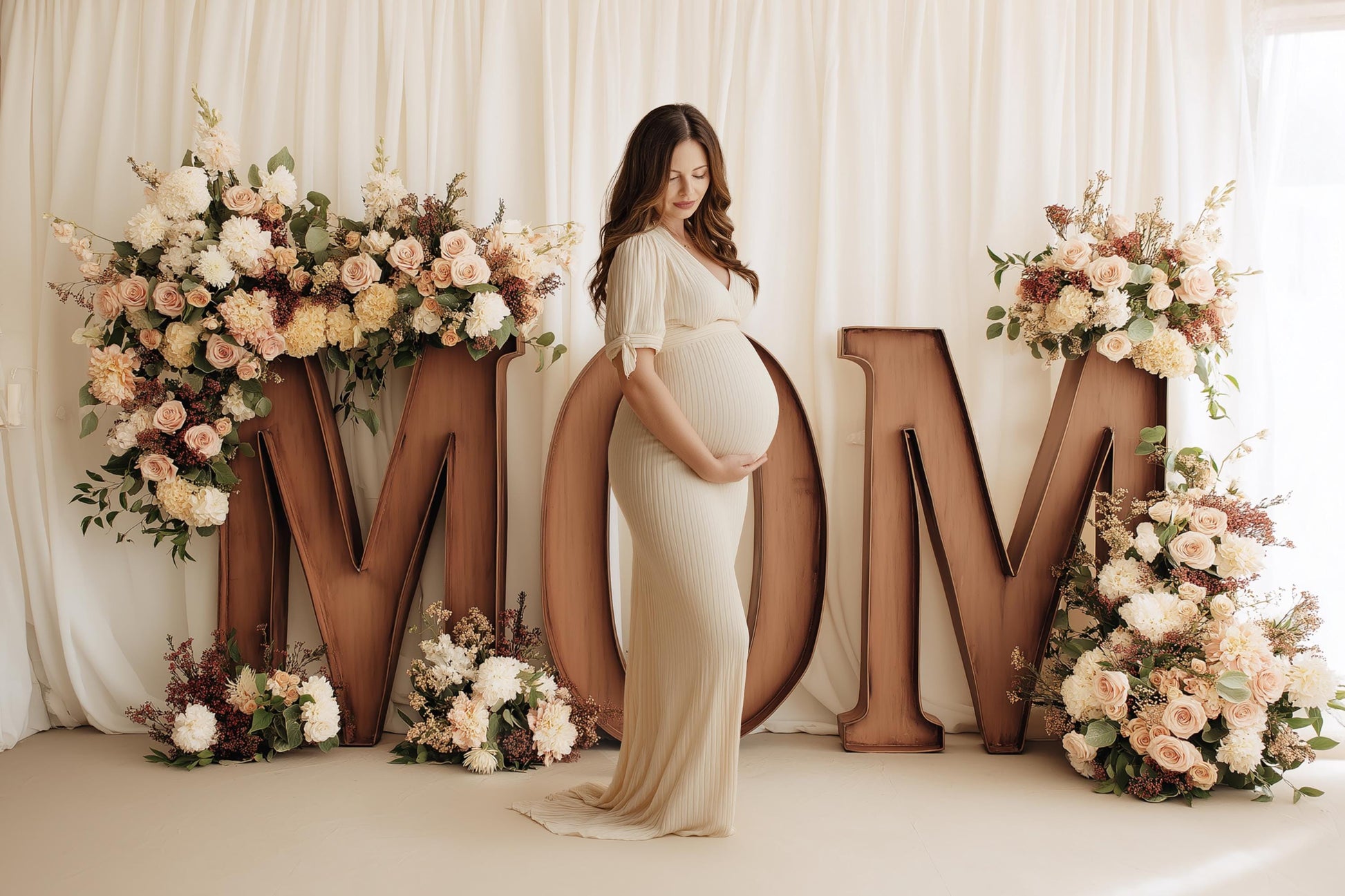 Mother's Day Marquee Digital Backdrops (Unlit), Maternity Digital Backdrops, MOM & Floral Sign Backgrounds for Photoshop, Tutorial Included