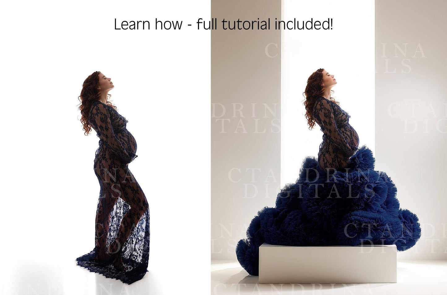 Studio Digital Backdrops, Platform & Gown Digital Backgrounds for Photoshop, Maternity Digitals for Composite Photography (Digital Download)